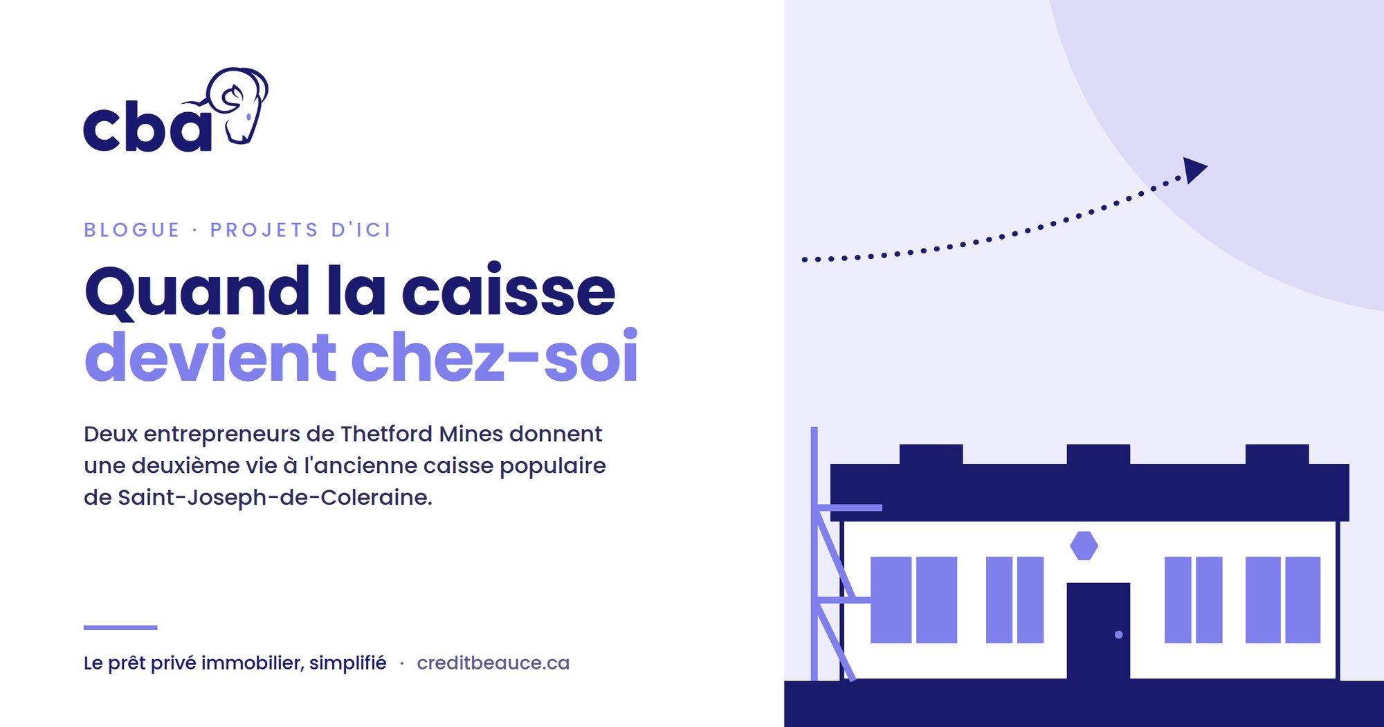 Quand la caisse devient chez-soi — Deux entrepreneurs de Thetford Mines donnent une deuxième vie à l'ancienne caisse populaire de Saint-Joseph-de-Coleraine.